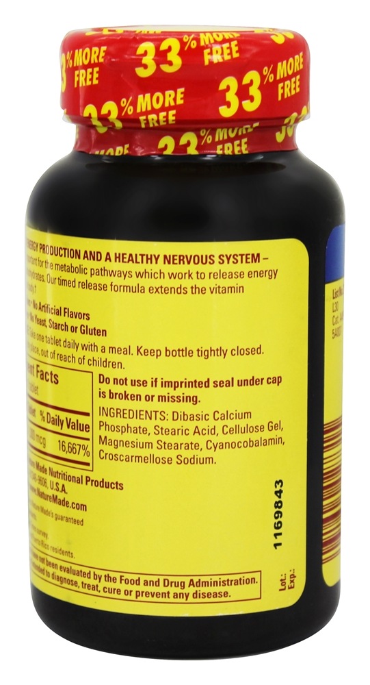 Vitamina B12 Liberação Programada 1000 mcg. - 160 Tablets Nature Made - Imagem 2
