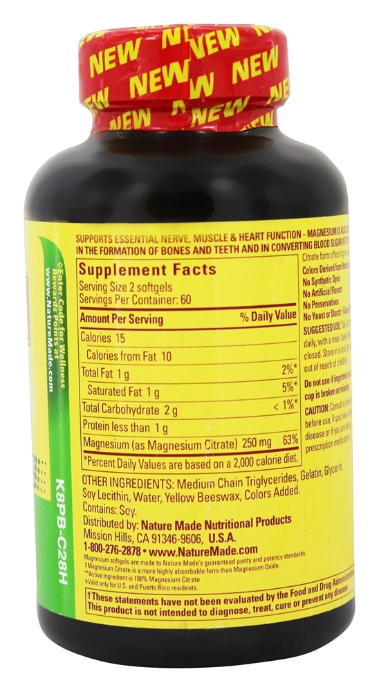 Citrato de Magnésio - 120 Softgels líquidos Nature Made - Imagem 2