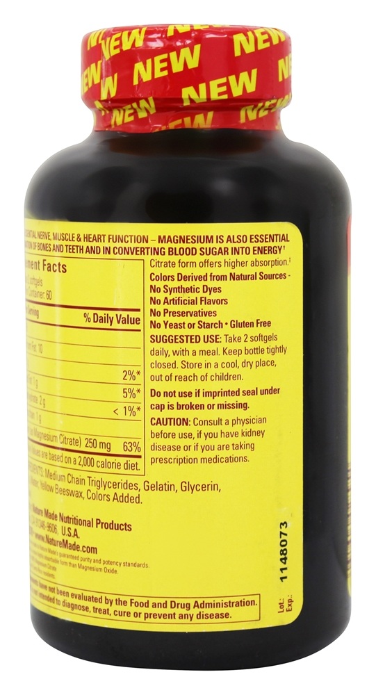 Citrato de Magnésio - 120 Softgels líquidos Nature Made - Imagem 3