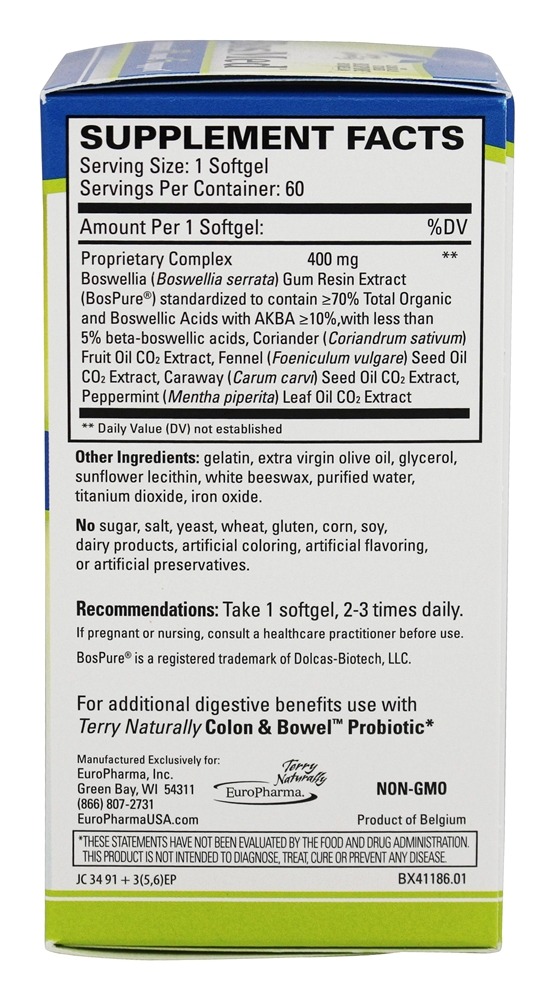 Frisado Naturalmente Bosm Intestinal Intestino Apoiar - 60 Softgels EuroPharma - Imagem 2