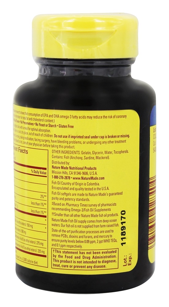 Pérolas de óleo de peixe 500 mg. - 90 Softgels líquidos Nature Made - Imagem 3