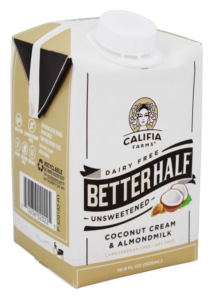 Melhor Metade Creme De Coco E Creme De Leite De Amêndoa Sem Açúcar - 16.9 fl. oz. Califia Farms