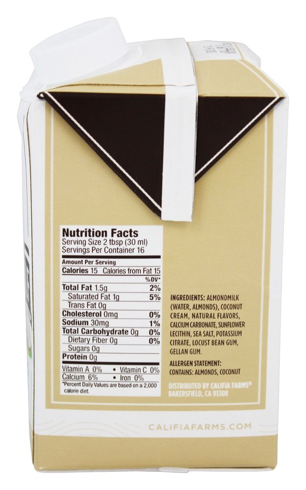 Melhor Metade Creme De Coco E Creme De Leite De Amêndoa Sem Açúcar - 16.9 fl. oz. Califia Farms - Imagem 2