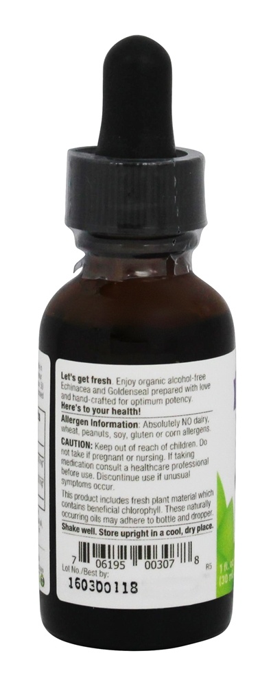 Echinacea Orgânica Goldenseal Laranja Sem Álcool - 1 fl. oz. Oregon's Wild Harvest - Imagem 3