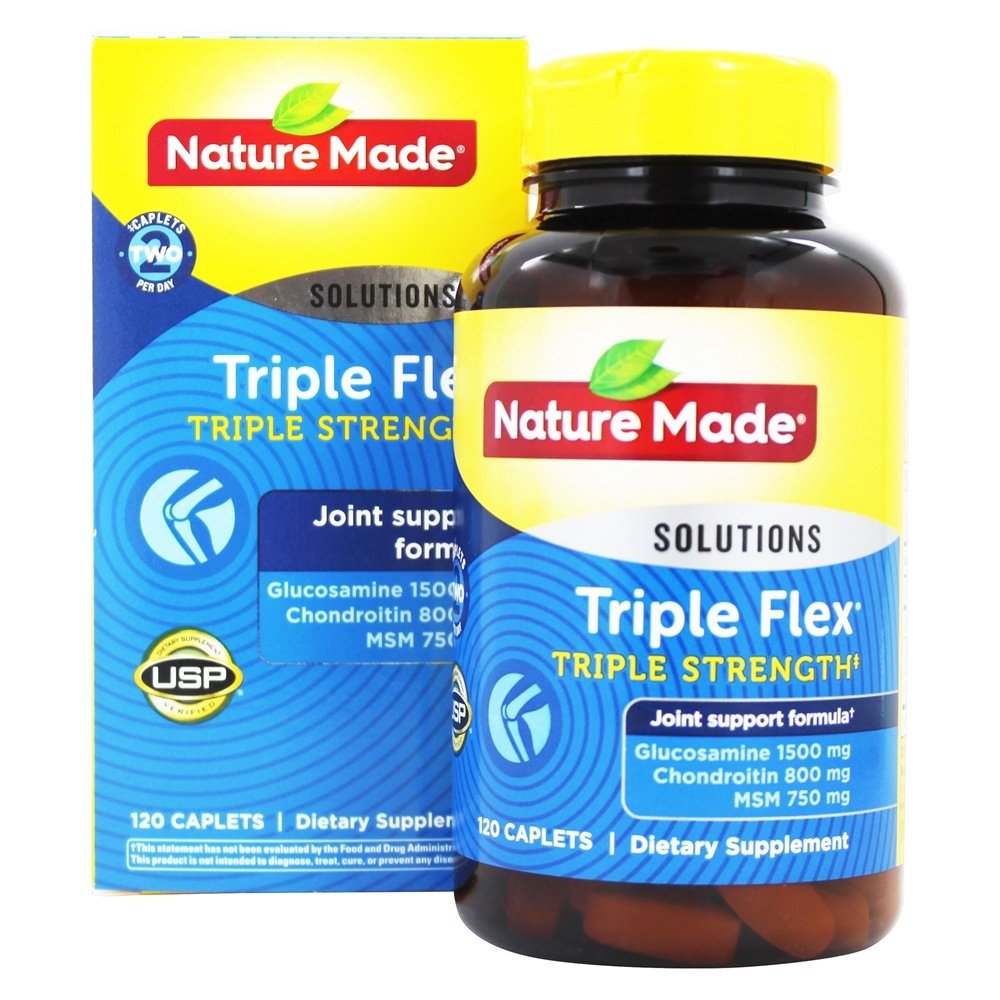 Fórmula de suporte articular TripleFlex de força tripla - 120 Cápsulas Nature Made