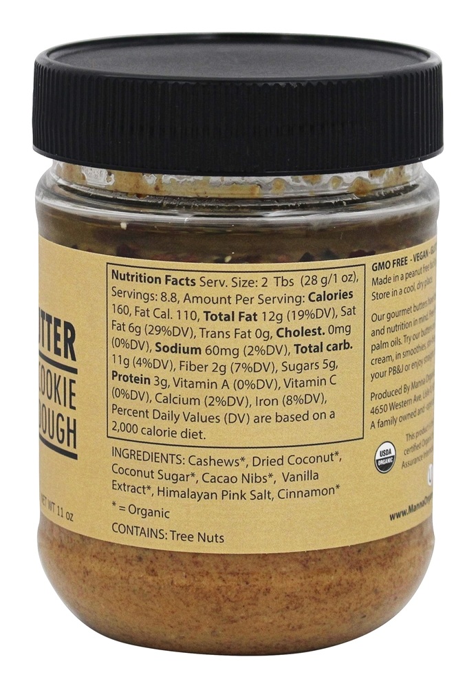 Manteiga De Manna Caju Biscoito Massa De Cacau - 11 oz. Manna Organics - Imagem 2