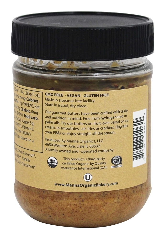 Manteiga De Manna Caju Biscoito Massa De Cacau - 11 oz. Manna Organics - Imagem 3