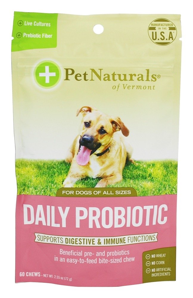 Probiótico diário para cães de todos os tamanhos - 60 Mastigação (s) Pet Naturals of Vermont