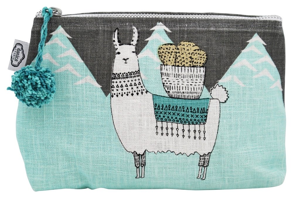 100 % de lhamarama de sacola de cosméticos de linho pequena Danica Studio