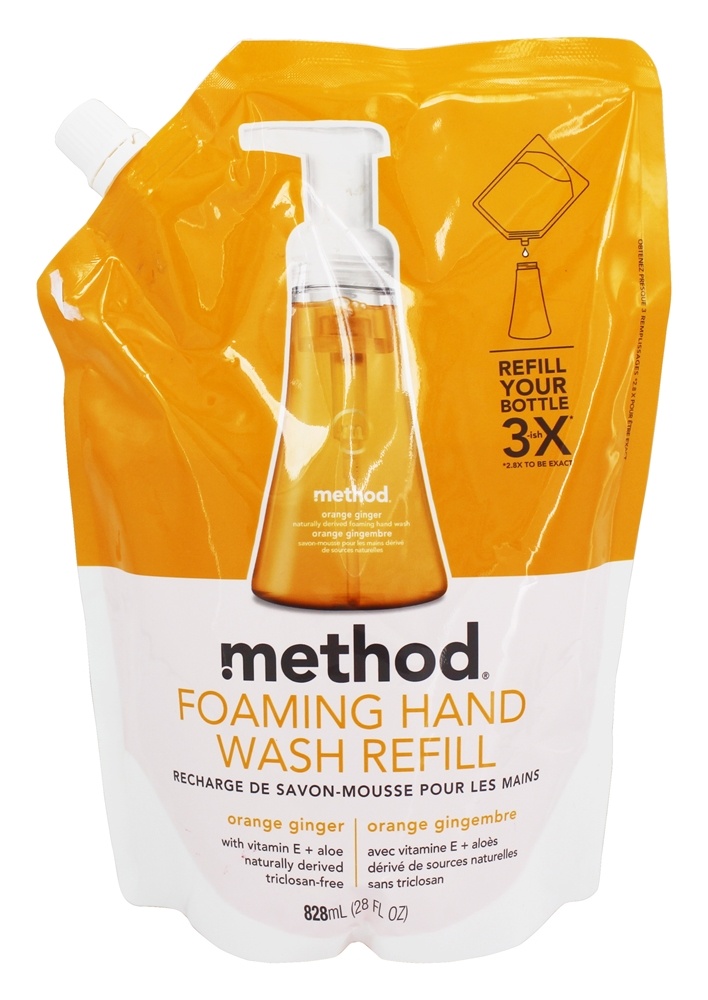 Remoção de espuma de lavagem de mãos Gengibre laranja - 28 fl. oz. Method