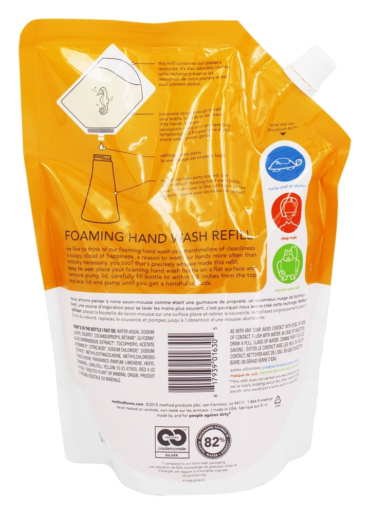 Remoção de espuma de lavagem de mãos Gengibre laranja - 28 fl. oz. Method - Imagem 2