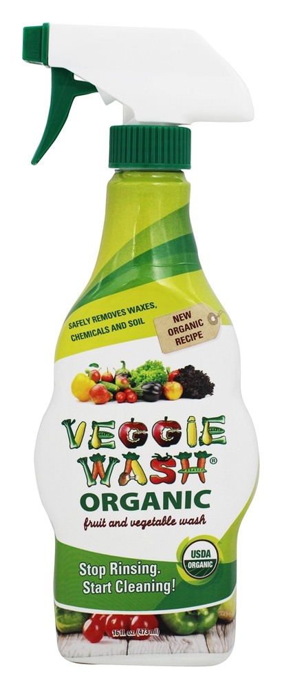 Frasco de spray orgânico para lavagem de frutas e vegetais - 16 fl. oz. Veggie Wash