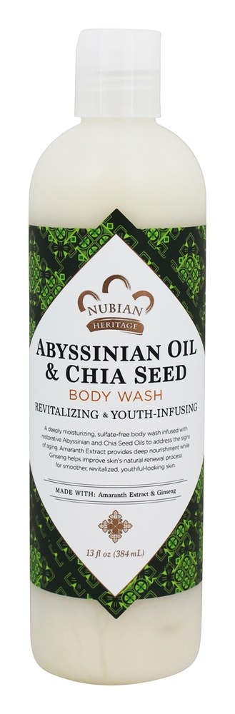 Corpo Lavar Revitalização & Juventude Infundindo Abissínio óleo & Chia Semente - 13 fl. oz. Nubian Heritage