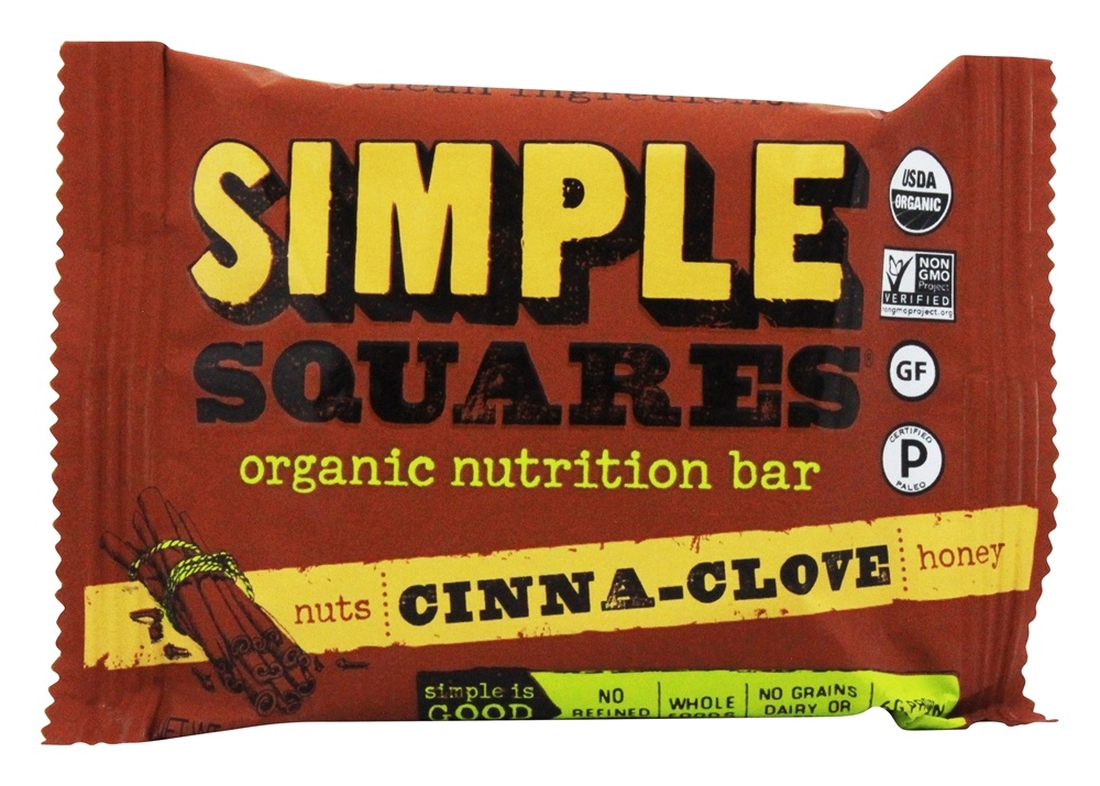 Nutrição Orgânica Sem Glúten e Barra de Nutrição de Mel Caixa Canela Cravo - 12 Barras Simple Squares - Imagem 4