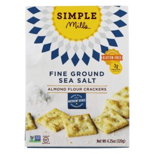 Naturalmente sem glúten Farinha de Amêndoa Crackers Fino Mar Sal Moído - 4.25 oz. Simple Mills