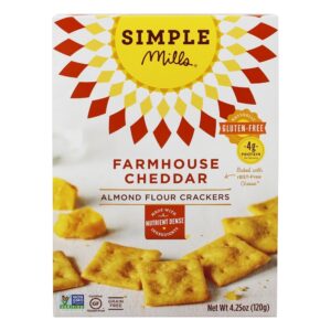 Naturalmente Glúten Livre Amêndoa Farinha Biscoitos Casa da fazenda Queijo Cheddar - 4.25 oz. Simple Mills
