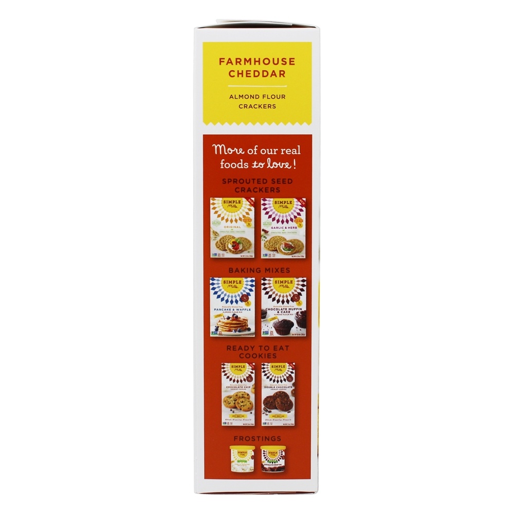 Naturalmente Glúten Livre Amêndoa Farinha Biscoitos Casa da fazenda Queijo Cheddar - 4.25 oz. Simple Mills - Imagem 4