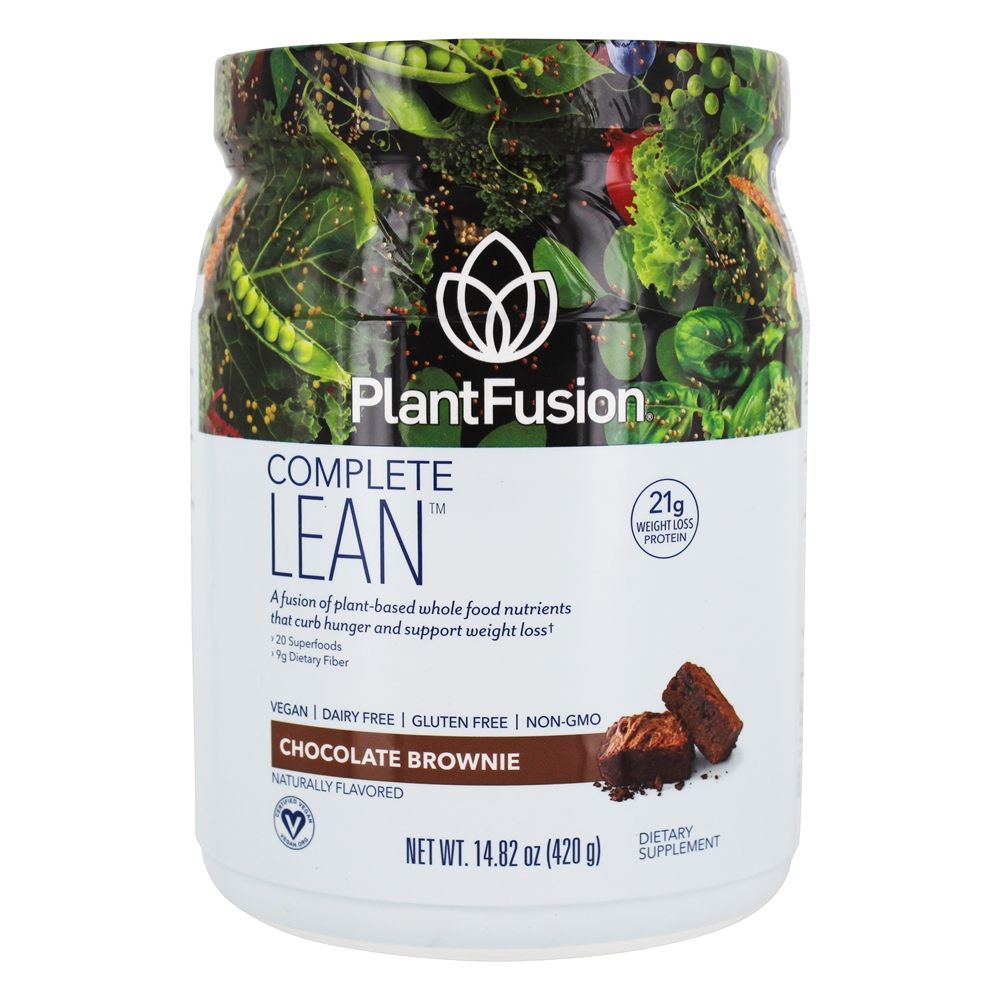 Completa Proteína Vegetal Lean Chocolate Brownie - 14.8 oz. PlantFusion