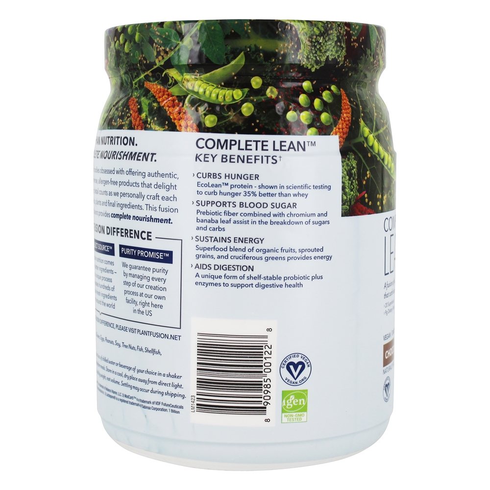 Completa Proteína Vegetal Lean Chocolate Brownie - 14.8 oz. PlantFusion - Imagem 4