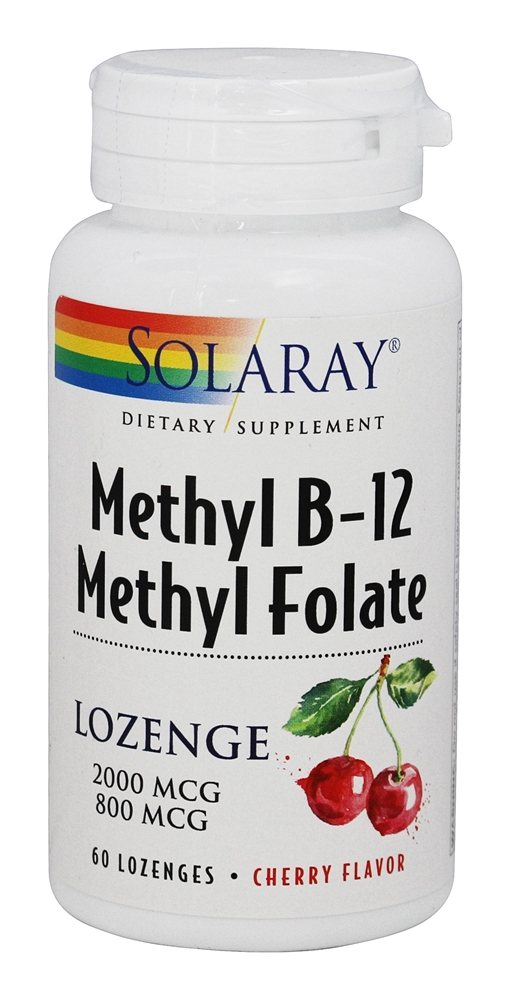 Metilo B12 Metilo Folato Cereja - 60 Pastilhas Solaray