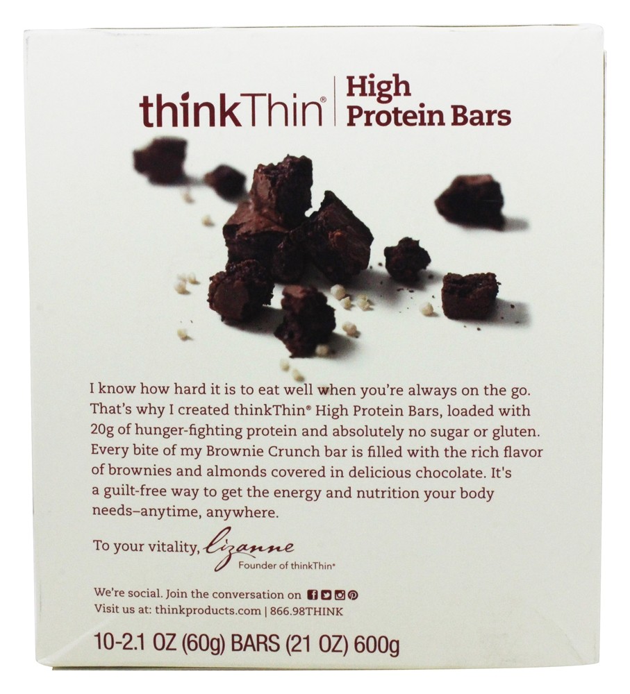 thinkthin Proteína Barras Caixa Bolo de chocolate Crise - 10 Barras Think Products - Imagem 3