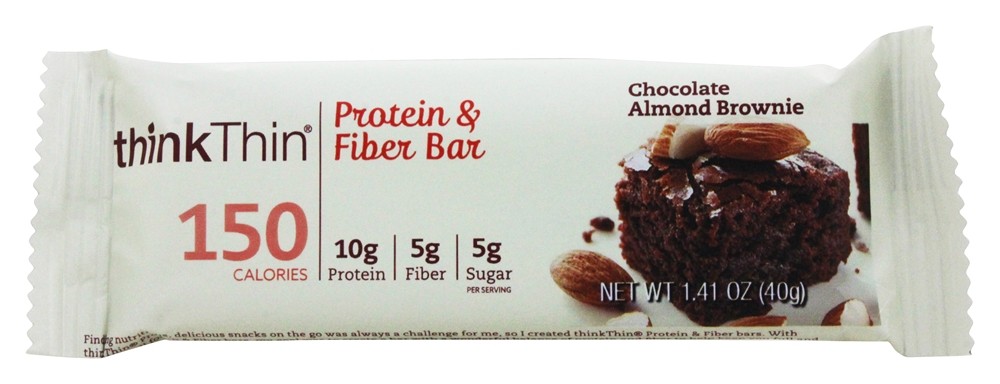 thinkthin Inclinar Proteína & Fibra Barras Caixa Chocolate Amêndoa Bolo de chocolate - 10 Barras Think Products - Imagem 4