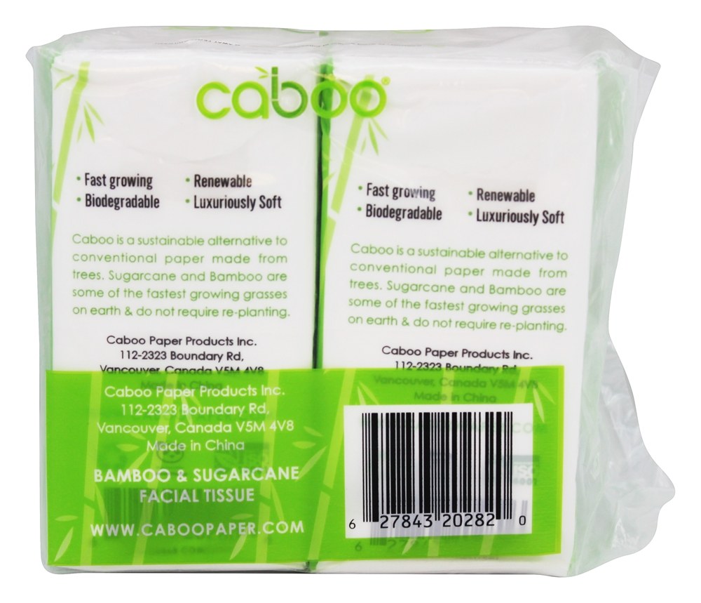 Bambu e Cana Facial Tecido - 8 Pacote (s) Caboo - Imagem 2