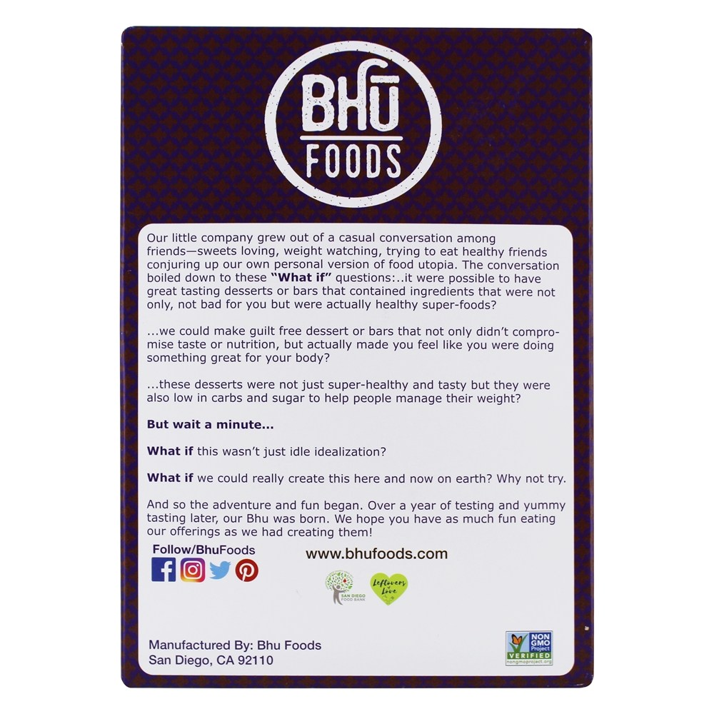 Proteína Vegan Pea Superfood Chocolate Chip + Fudge Brownie Batter - 12 Barras Bhu Fit - Imagem 3