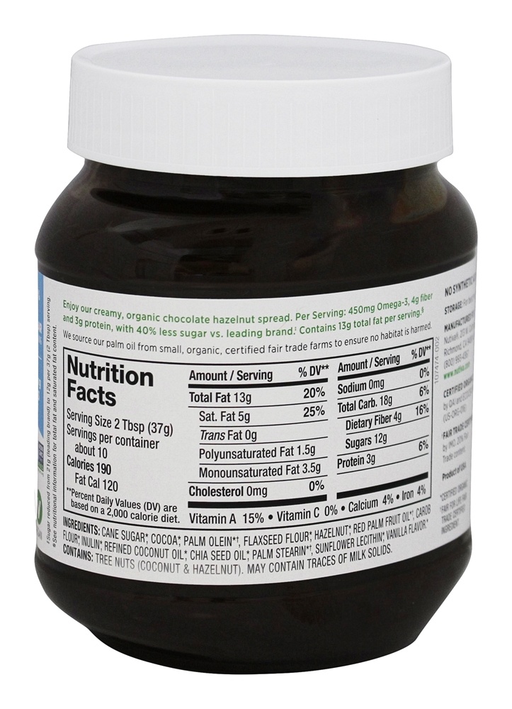 Avelã Orgânica Espalhada com Cacau Escuro - 13 oz. Nutiva - Imagem 2