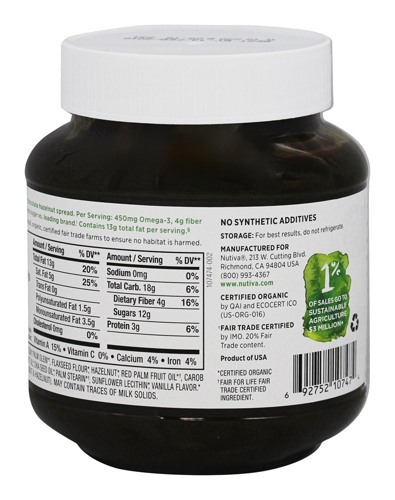 Avelã Orgânica Espalhada com Cacau Escuro - 13 oz. Nutiva - Imagem 3