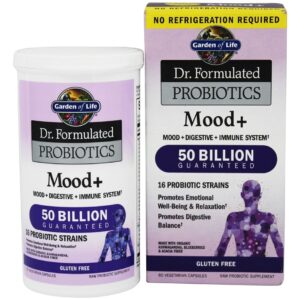Dr. Formulated Probióticos Humor + Sem Refrigeração 50 Bilhões de UFC - Cápsulas vegetarianas 60 Garden of Life