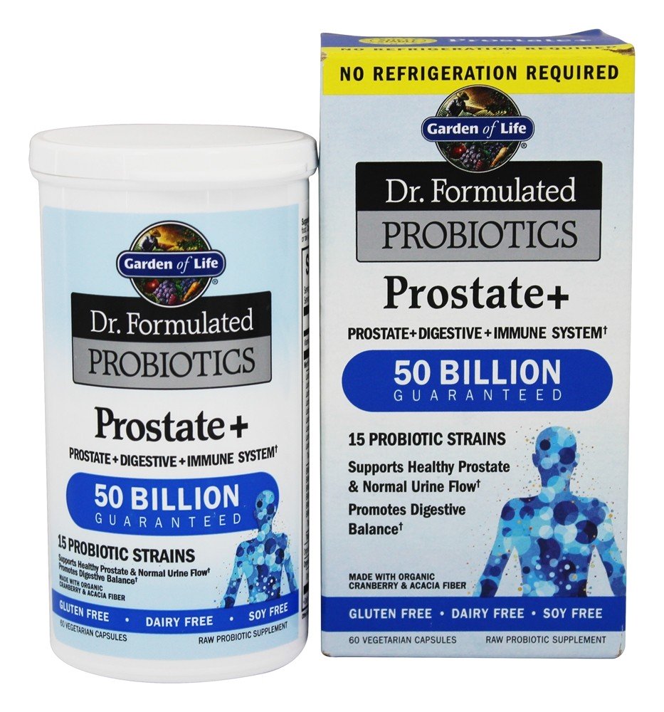 Dr. Formulado Probióticos Próstata + Estável Estável 50 Bilhões de UFC - Cápsulas vegetarianas 60 Garden of Life