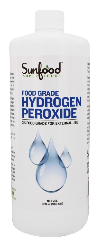 Peróxido de Hidrogênio de Grau Alimentício - 32 oz. Sunfood Superfoods