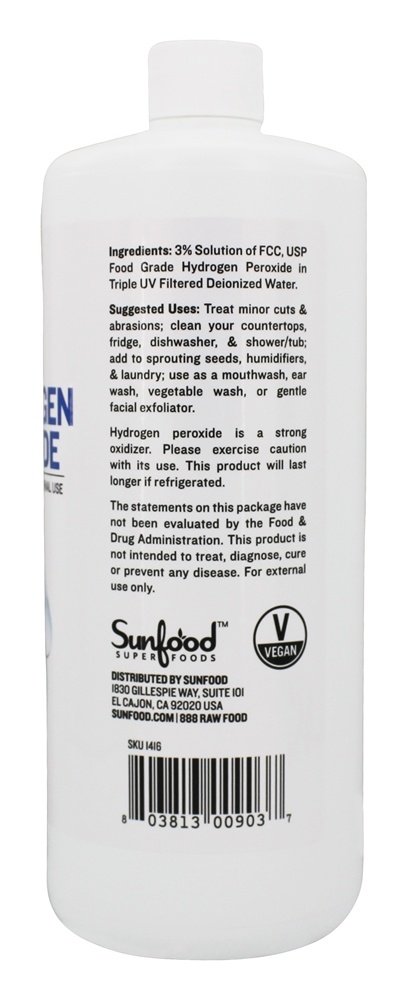 Peróxido de Hidrogênio de Grau Alimentício - 32 oz. Sunfood Superfoods - Imagem 2