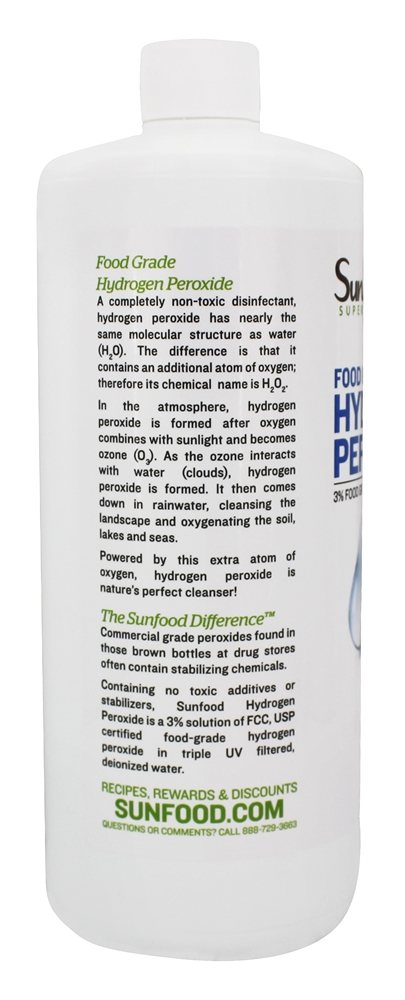 Peróxido de Hidrogênio de Grau Alimentício - 32 oz. Sunfood Superfoods - Imagem 3
