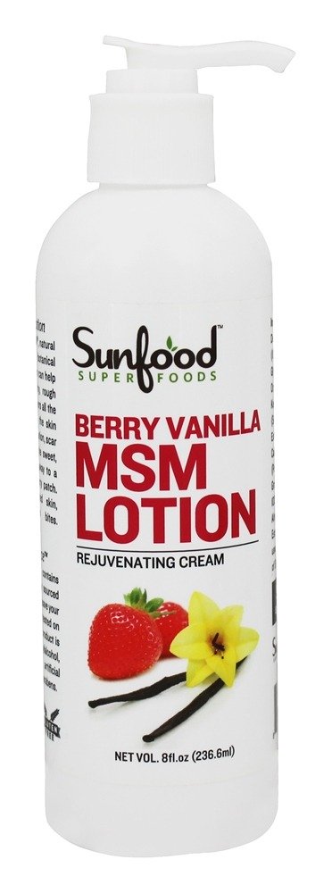 MSM Loção Berry Baunilha - 8 fl. oz. Sunfood Superfoods