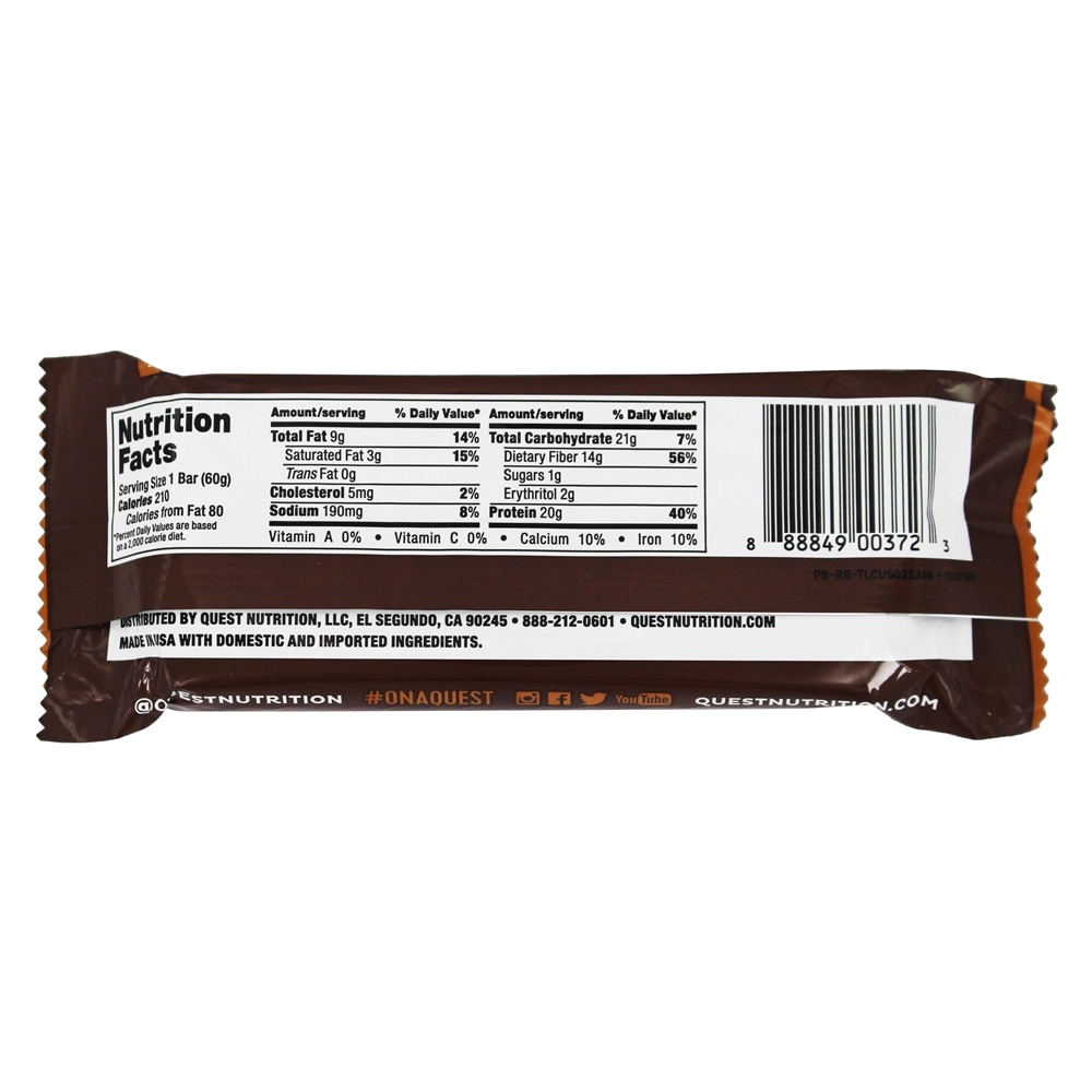 Quest Bar Barra de Proteína Sabor Rocky Road - 2.1 oz. Quest Nutrition - Imagem 2