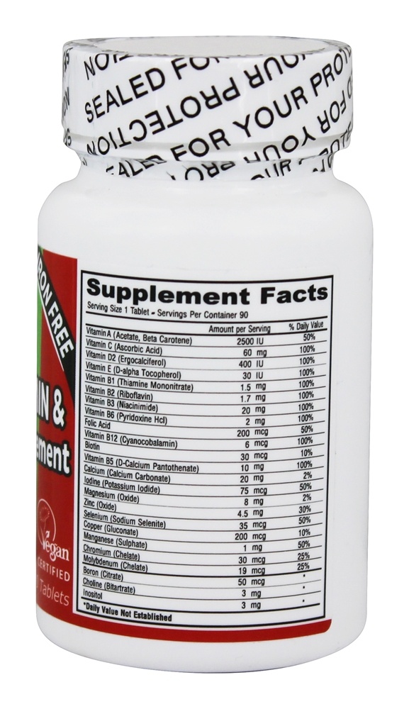Vegan Multivitamina & Mineral Completar Ferro Livre - 90 Tablets Deva Nutrition - Imagem 2