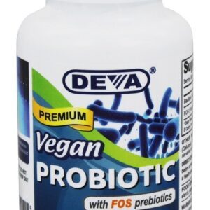Probiótico Vegan Premium com Prebióticos FOS - 90 Tampas veganas Deva Nutrition