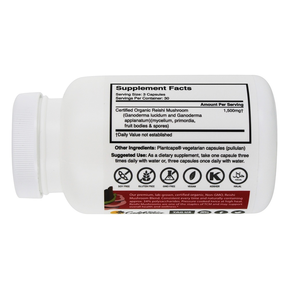 Cogumelo Reishi Orgânico 500 mg. - Cápsulas vegetarianas 90 Brain Forza - Imagem 2