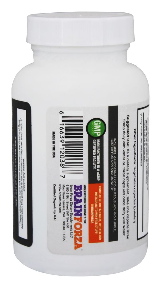Cogumelo Reishi Orgânico 500 mg. - Cápsulas vegetarianas 90 Brain Forza - Imagem 4