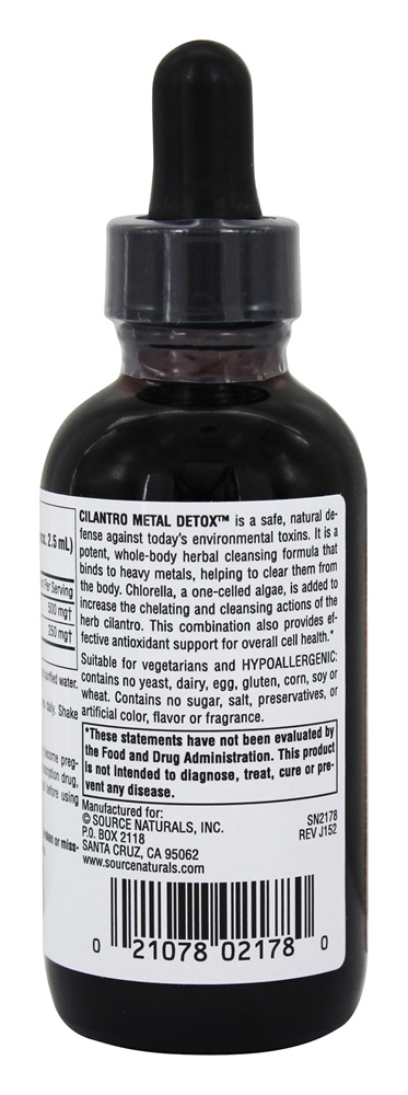 Coentro Metal Detox com Chlorella - 2 fl. oz. Source Naturals - Imagem 3