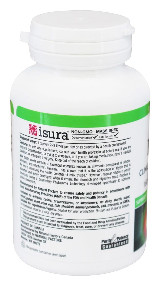 Siliphos Phytosome Cardo Leite de Força Clínica 160 mg. - Cápsulas vegetarianas 60 Natural Factors - Imagem 3
