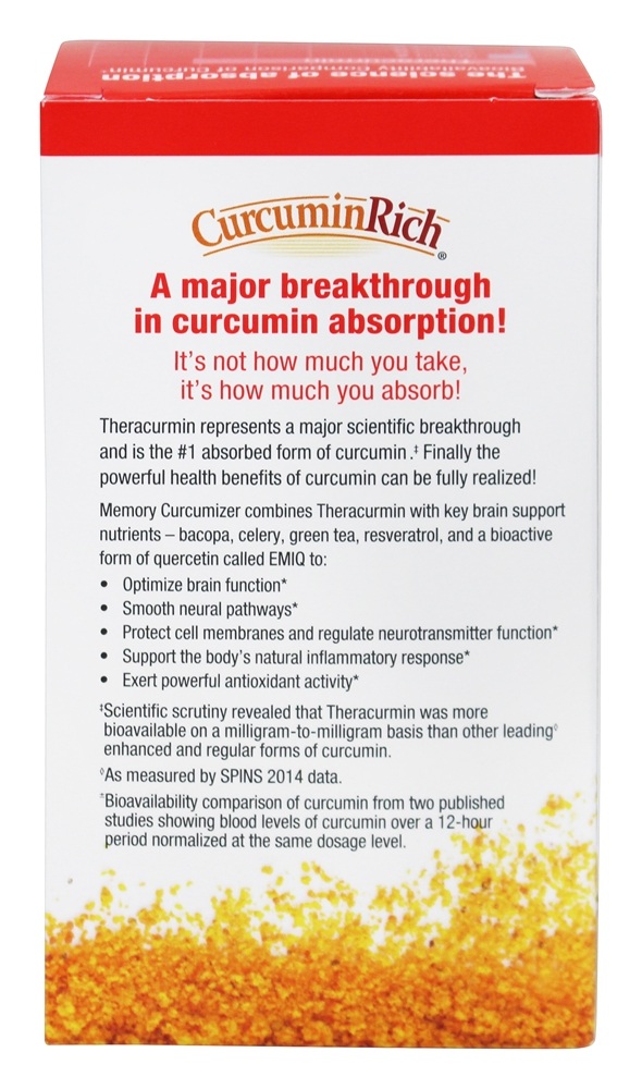 CurcuminRich Memory Optimizer - Cápsulas vegetarianas 60 Natural Factors - Imagem 3