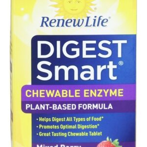 Digerir Inteligente Mastigável Enzima Planta-Baseado Fórmula Misto Baga - 90 comprimidos mastigáveis Renew Life