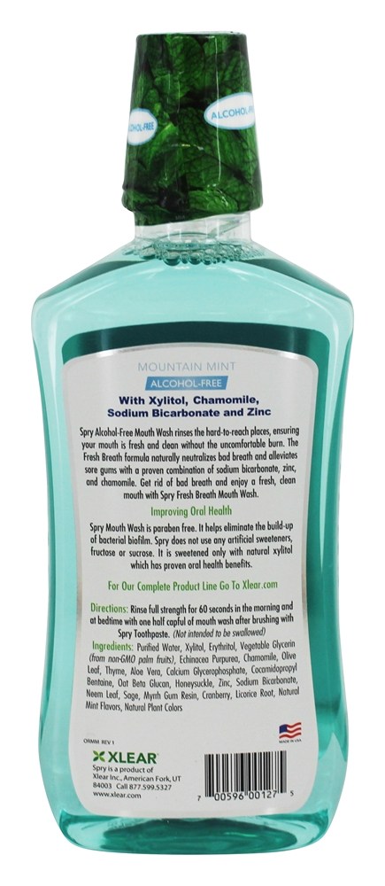Mouthwash livre de álcool Spry Mint fresco de Mountain respiração - 16 fl. oz. Xlear - Imagem 2