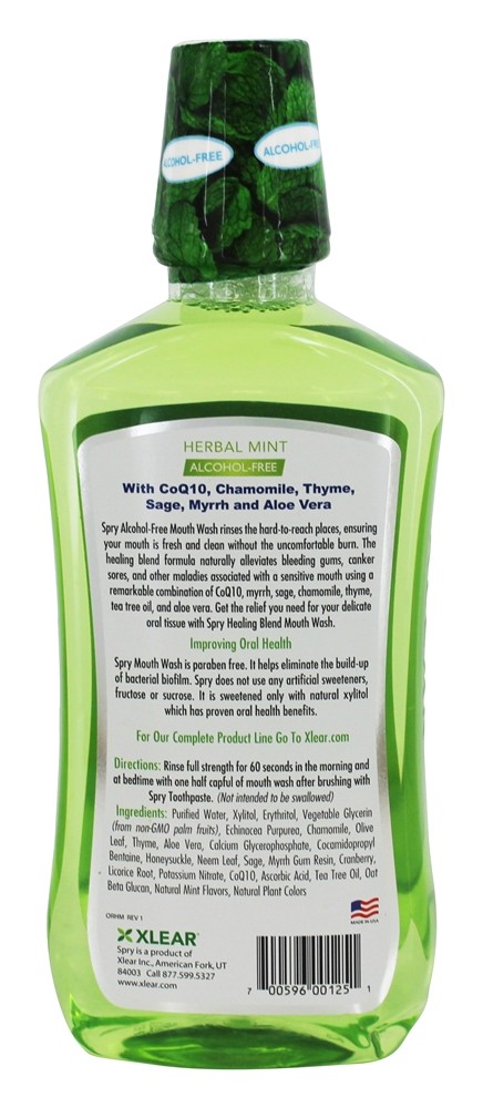 Sprays de colírio livre de álcool Hidratante Mistura Menta à base de plantas - 16 fl. oz. Xlear - Imagem 2