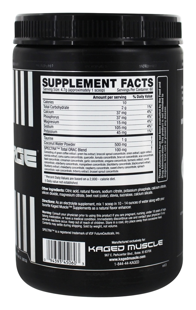 Hydra-Charge Hydrate & Defenda Perfurador de Frutas - 9.95 oz. Kaged Muscle - Imagem 2