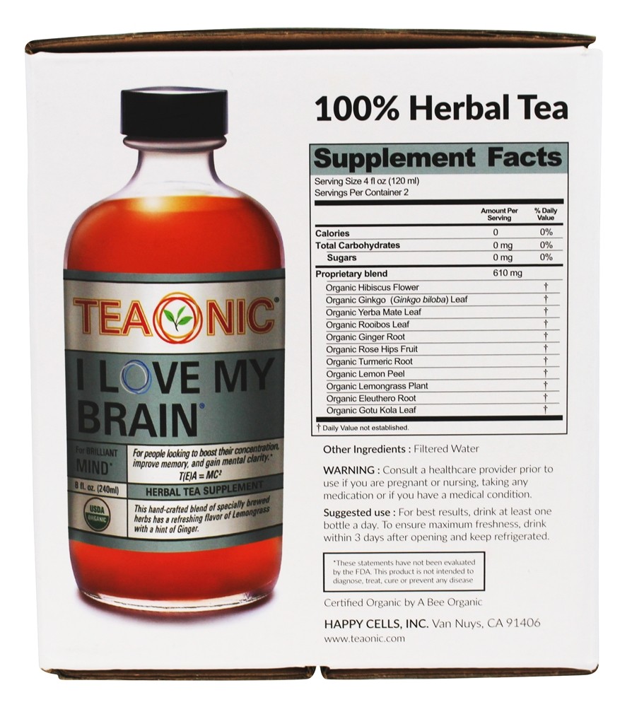 Orgânico eu amo meu chá de erva-cidreira Lemongrass & Ginger - Pacote 6 Teaonic - Imagem 2