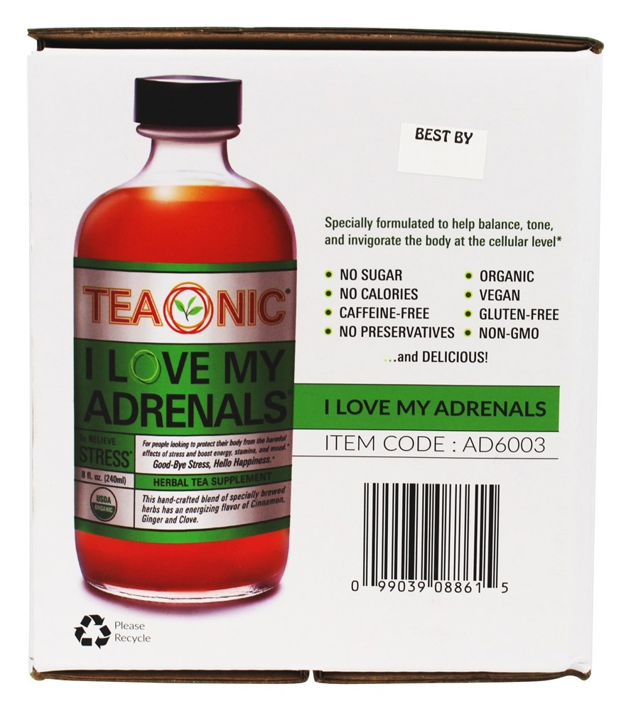 Orgânico eu amo meus canela, gengibre & cravo do chá dos adrenais - Pacote 6 Teaonic - Imagem 4